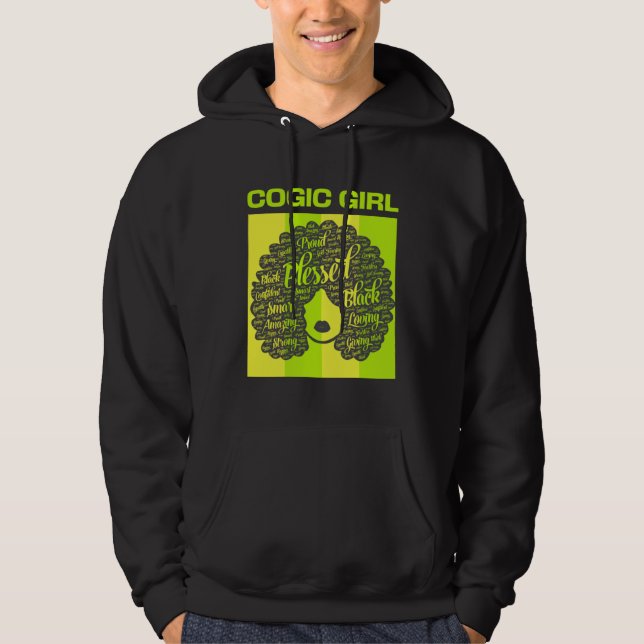 COGIC Girl Christian Woman Afro Hoodie (Front)