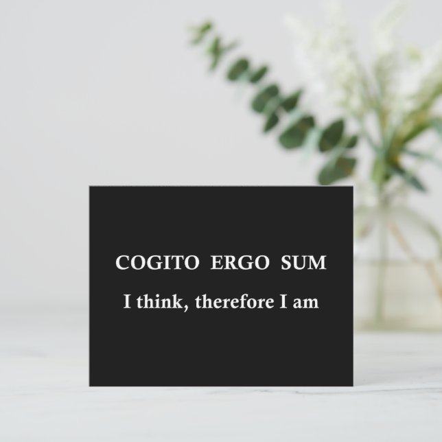 Cogito ergo sum holiday postcard (Standing Front)