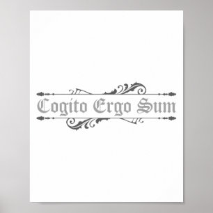 Cogito Ergo Sum I Think Therefore I Am Philosophy Poster