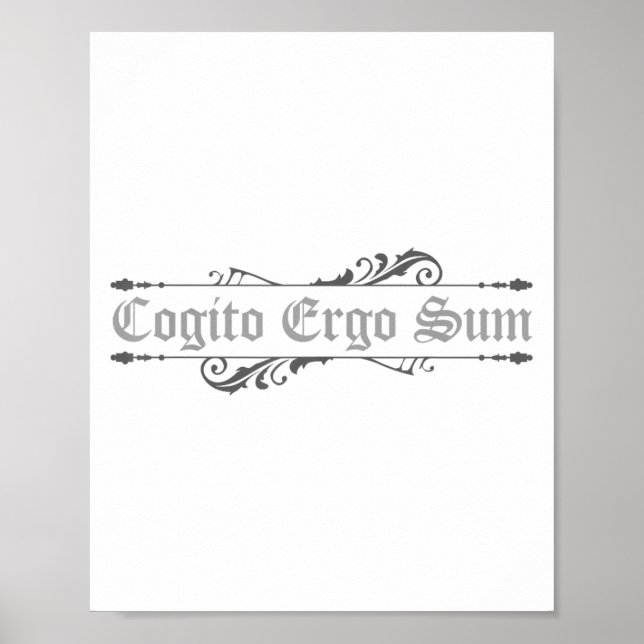 Cogito Ergo Sum I Think Therefore I Am Philosophy  Poster (Front)