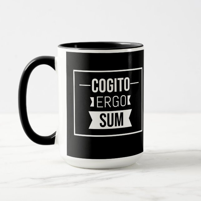 Cogito ergo sum - Latin phrase -black  Mug (Left)