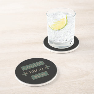 cogito ergo sum, latin phrase coaster