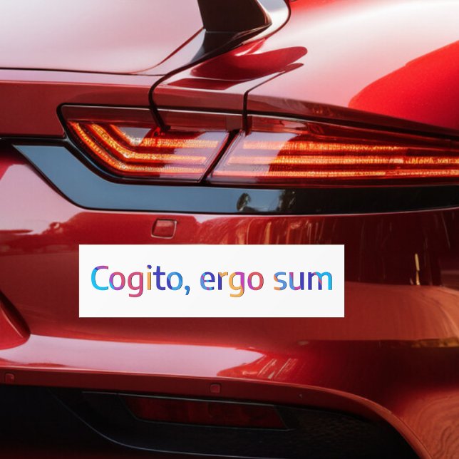 Cogito Ergo Sum Philosophy Quote Colourful Bumper Sticker (Creator Uploaded)