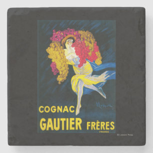 Cognac Gautier Promotional PosterFrance Stone Coaster
