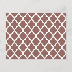 Cognac Leather Brown Moroccan Tile Trellis Postcard