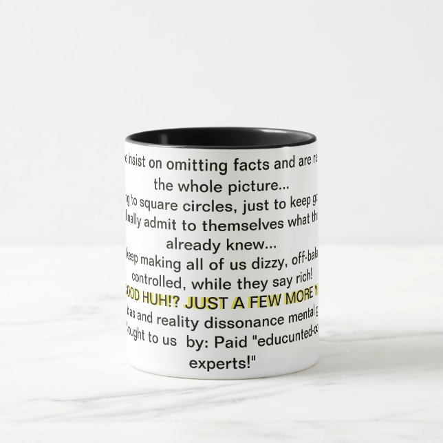 Cognitive bias and reality dissonance mug (Center)