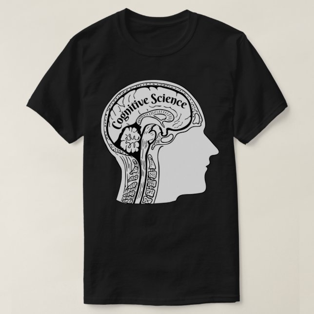 Cognitive Science Brain Skull Anatomy Dark Academi T-Shirt (Design Front)