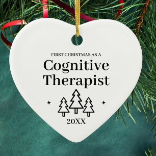 Cognitive Therapist New Job Christmas Ceramic Ornament