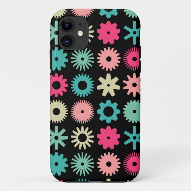 Cogs - Colours 01 - on Black Case-Mate iPhone Case (Back)