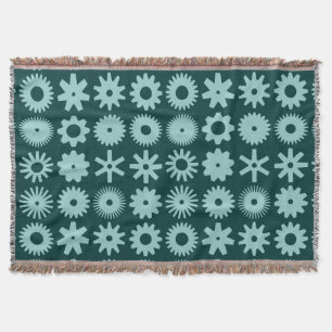 Cogs - Shades of Green Throw Blanket
