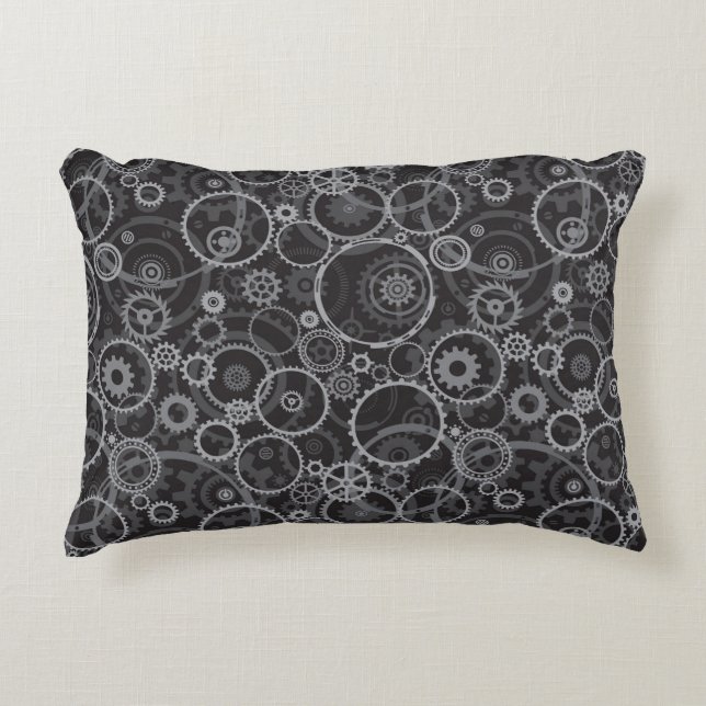 Cogwheels pattern decorative cushion (Front)