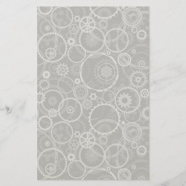 Cogwheels pattern stationery (Front)