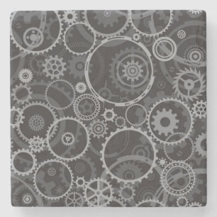 Cogwheels pattern stone coaster