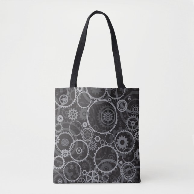 Cogwheels pattern tote bag (Front)