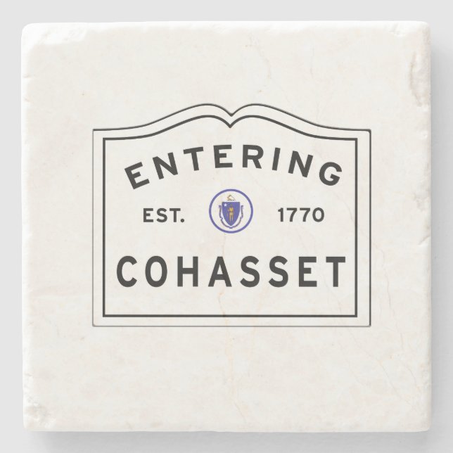 Cohasset Massachusetts Stone Coaster (Front)