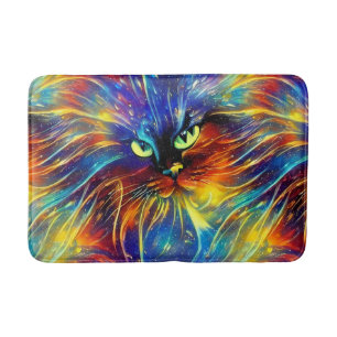 Cohesive Abstract Exquisite Cat Splashes Seamless  Bath Mat