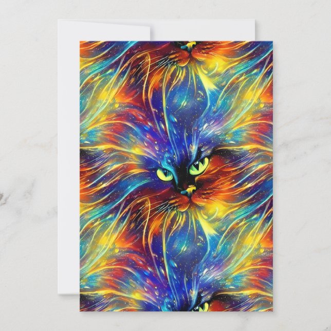 Cohesive Abstract Exquisite Cat Splashes Seamless  Holiday Card (Front)