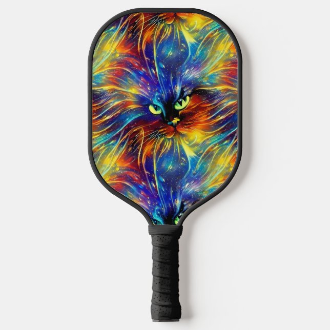 Cohesive Abstract Exquisite Cat Splashes Seamless  Pickleball Paddle (Front)
