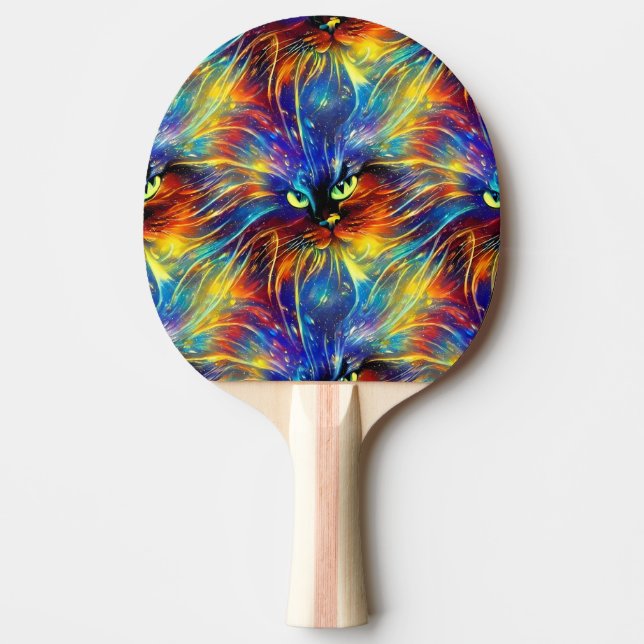 Cohesive Abstract Exquisite Cat Splashes Seamless  Ping Pong Paddle (Front)