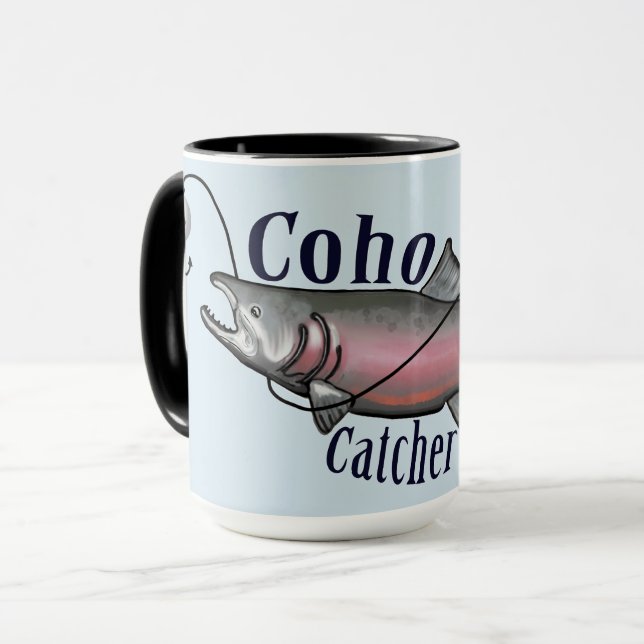 Coho Salmon Original Design Mug (Front Left)