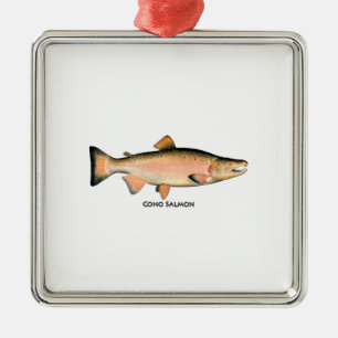 Coho - Silver Salmon (spawning phase) Metal Ornament