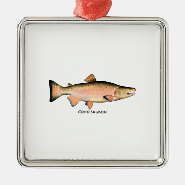 Coho - Silver Salmon (spawning phase) Metal Ornament (Front)
