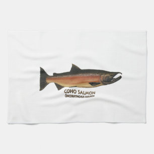 Coho - Silver Salmon (spawning phase) Tea Towel