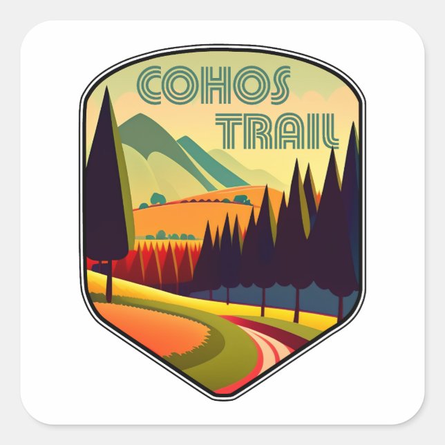 Cohos Trail New Hampshire Colours Square Sticker (Front)