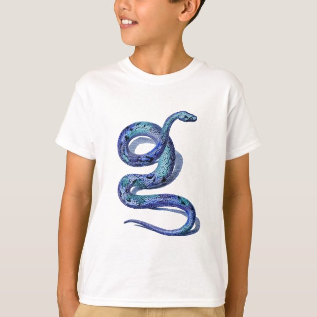 Coiled Blue Snake T-Shirt (Front)