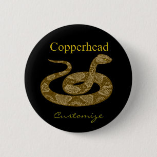 Coiled Copperhead Snake Thunder_Cove 6 Cm Round Badge