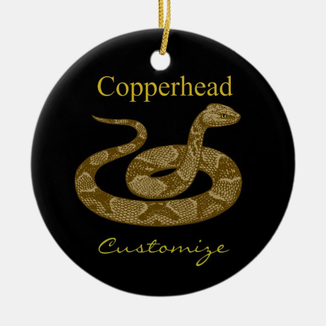 Coiled Copperhead Snake Thunder_Cove Ceramic Ornament (Front)