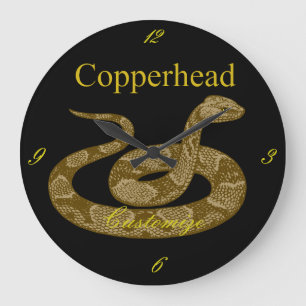 Coiled Copperhead Snake Thunder_Cove Large Clock