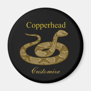 Coiled Copperhead Snake Thunder_Cove Magnet