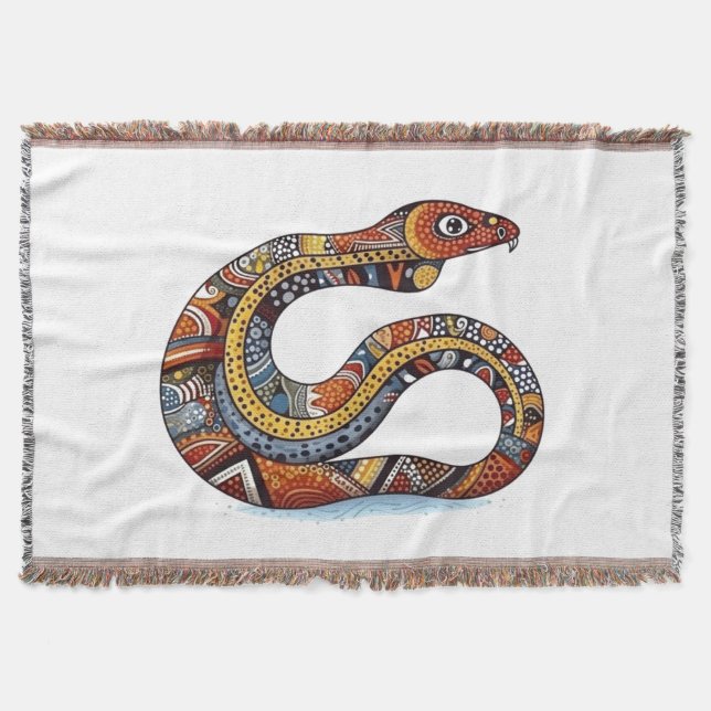 Coiled Earth Serpent  Throw Blanket (Front)