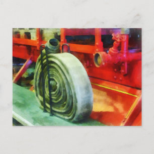 Coiled Hose on Fire Truck Postcard