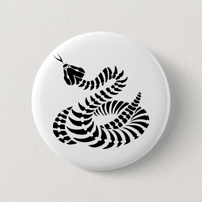 Coiled Rattlesnake Bones 6 Cm Round Badge (Front)