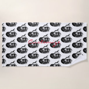 Coiled Rattlesnake Thunder_Cove Beach Towel