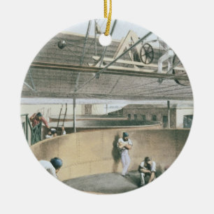 Coiling the telegraph cable in the tanks at the wo ceramic tree decoration