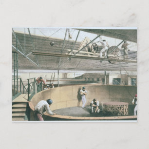 Coiling the telegraph cable in the tanks at the wo postcard