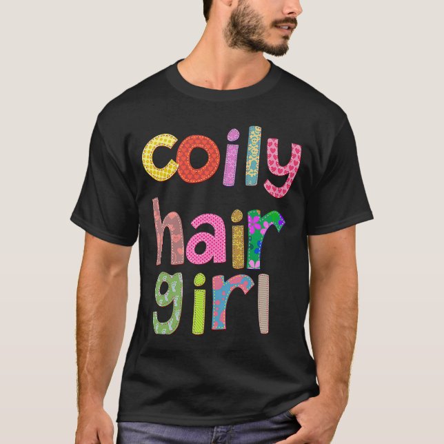 Coily Hair Girl Curly Black Afro Queen Melanin Pop T-Shirt (Front)