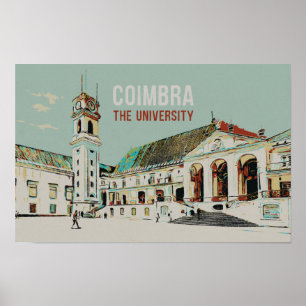 Coimbra former University illustration , Portugal Poster
