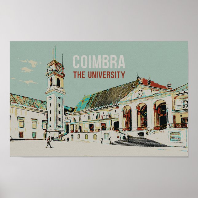 Coimbra former University illustration , Portugal Poster (Front)