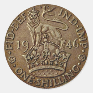 Coin 1 classic round sticker