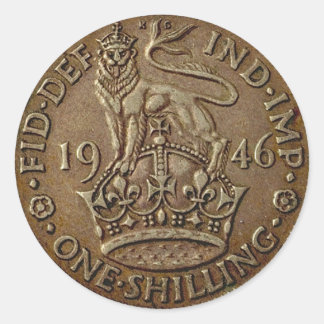 Coin 1 classic round sticker