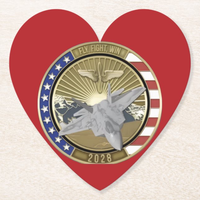 Coin 1 Heart Shaped Coasters (Front)