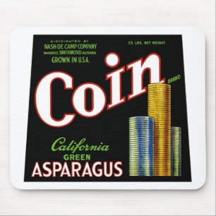 Coin California Asparagus Label Mouse Pad