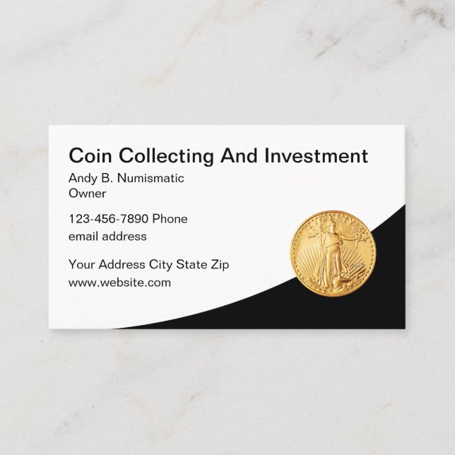 Coin Collecting And Numismatic Business Cards (Front)