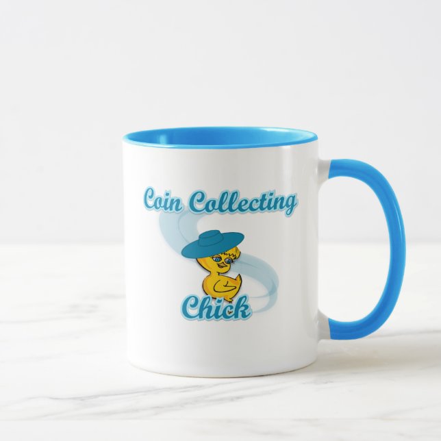 Coin Collecting Chick #3 Mug (Right)
