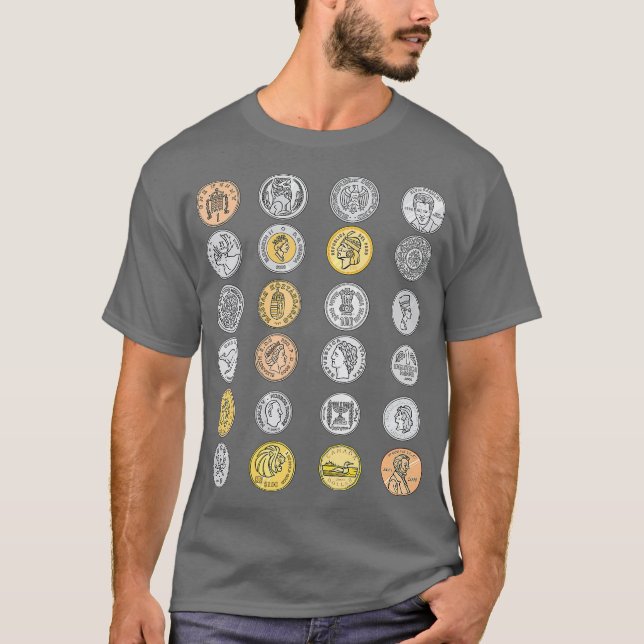 Coin Collection For Numismatist Coin Collector T-Shirt (Front)