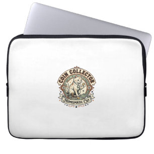 Coin Collector Numismatic Cat Coin Collector Numis Laptop Sleeve